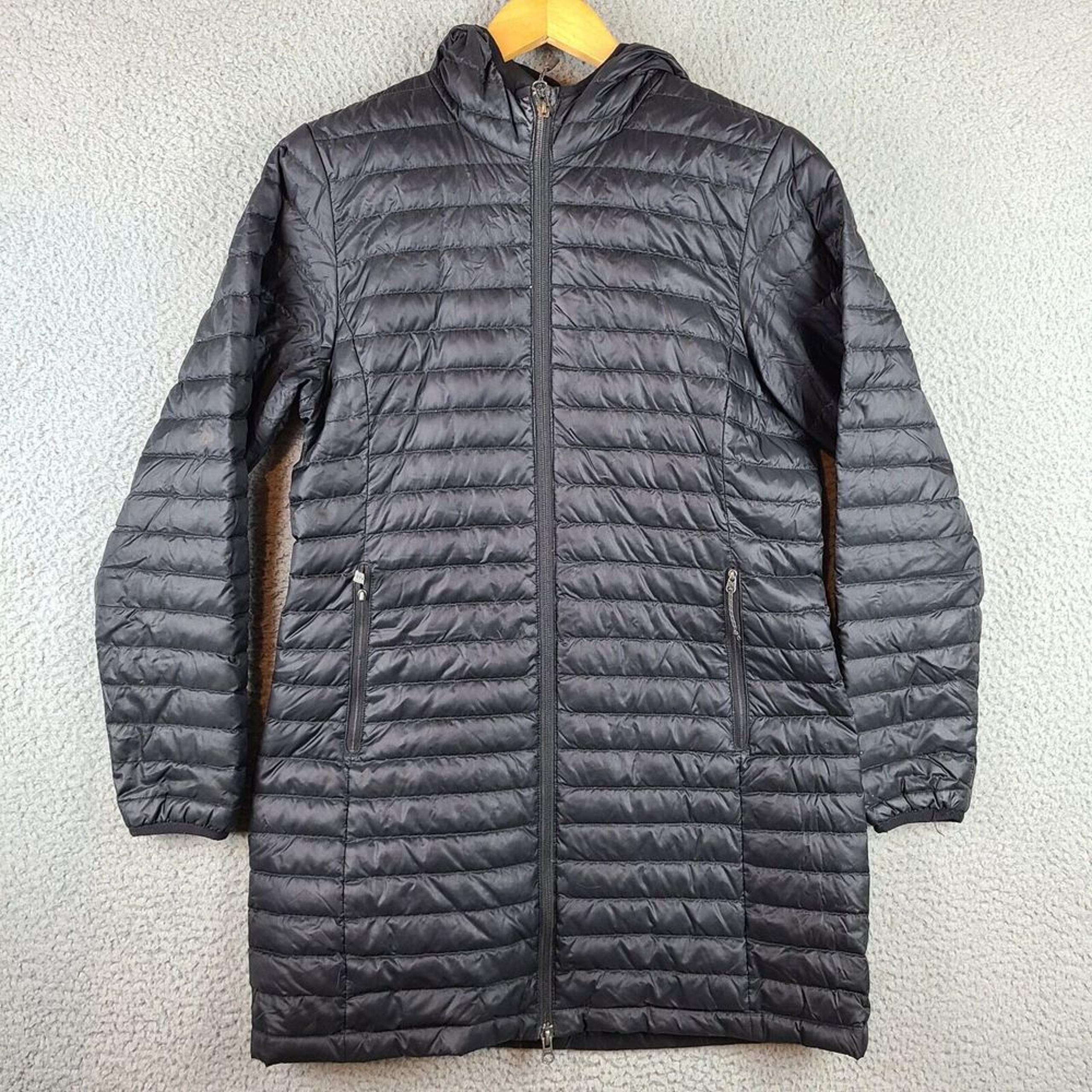 Eddie Bower Women's Down Quilted Hooded Jacket Lightweight Medium Black EB700