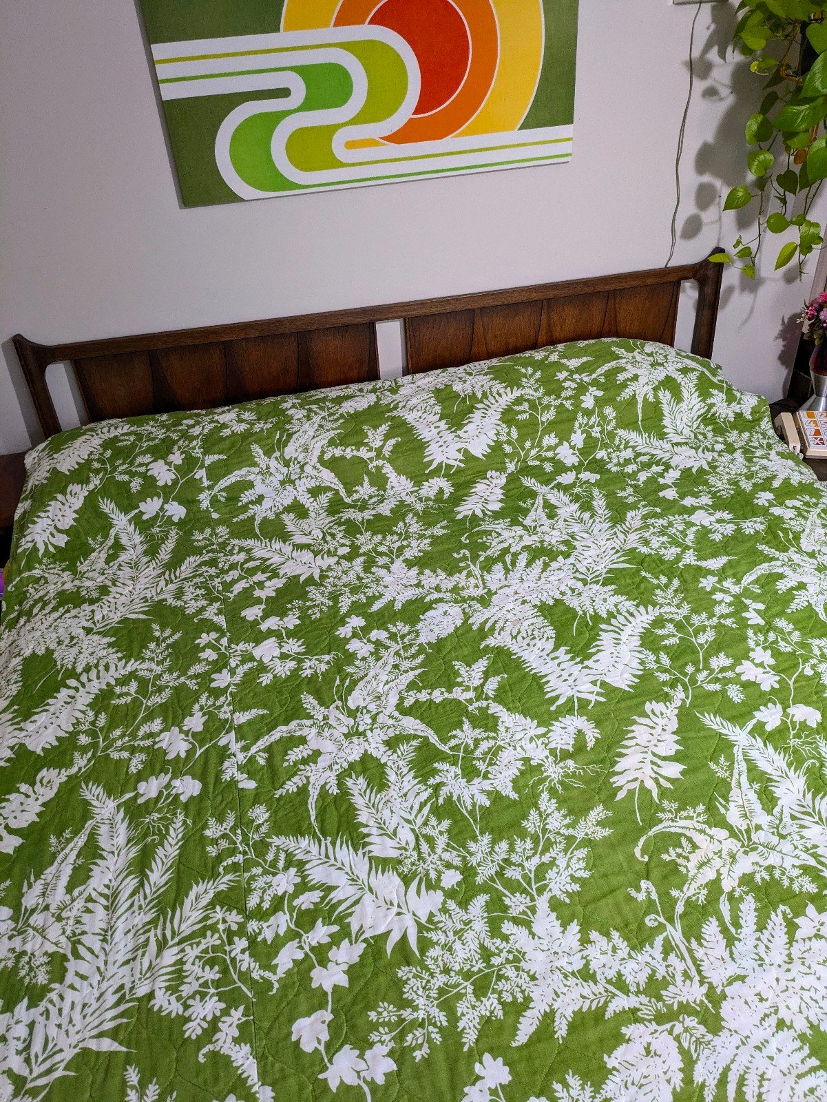 Vintage Green Twin Coverlet