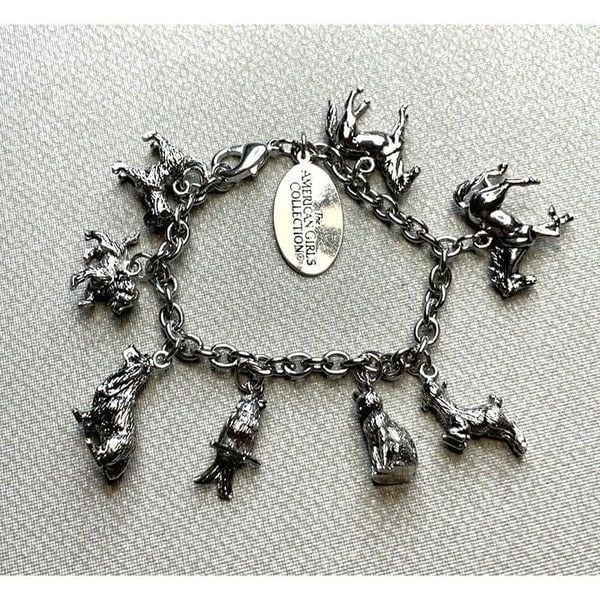 The American Girls Doll Collection Pet Charm Bracelet 8 Pets Horse Dog Bird Cat