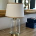 Gold Nailhead Glass Bubble Accent Lamp
