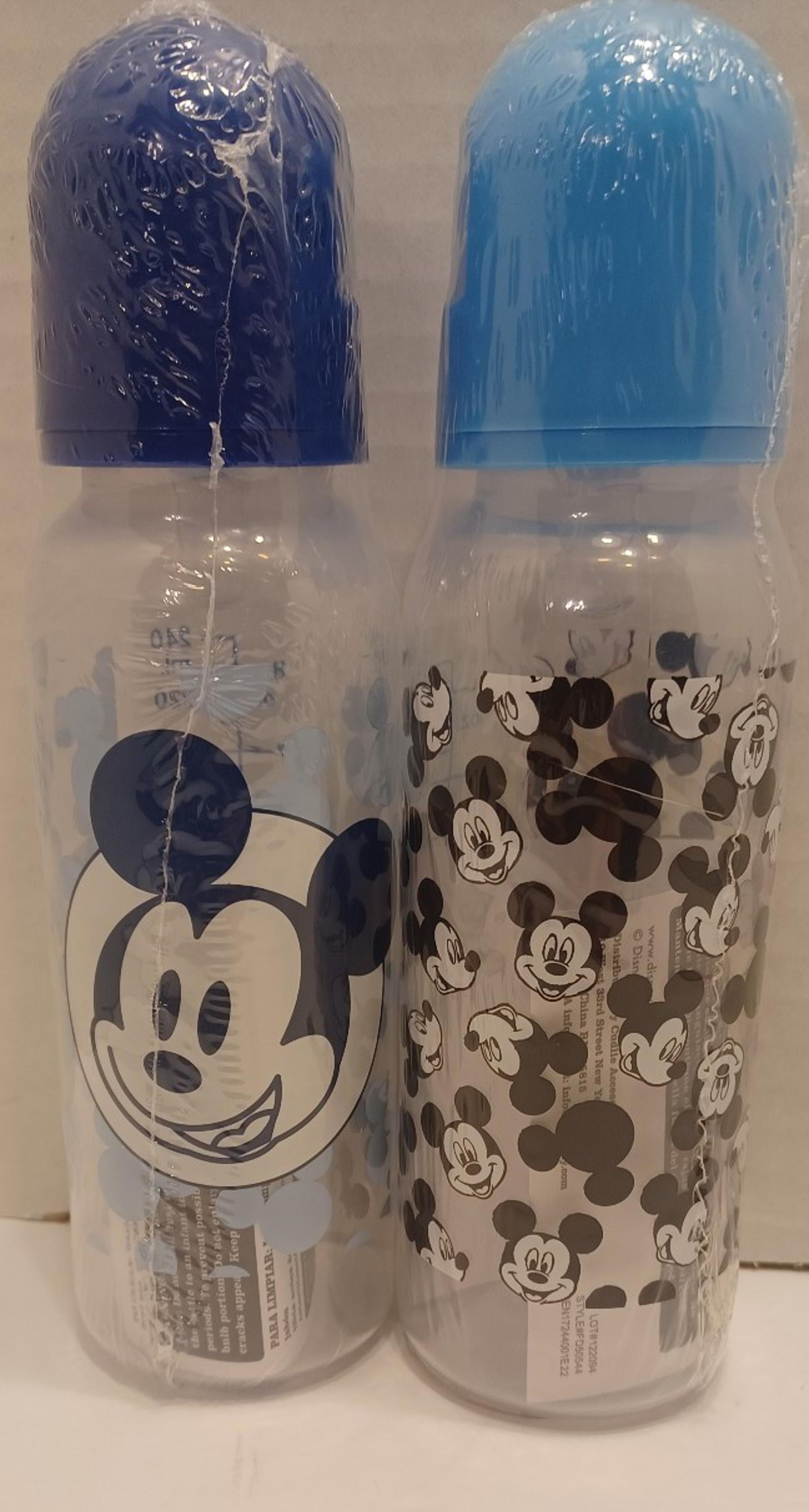 Disney 2 Pack Baby Mickey Mouse 8 oz  Bottles BPA Free Blue & Black