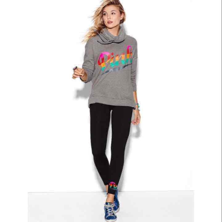 VS Pink XS Cowl Pullover and Leggings