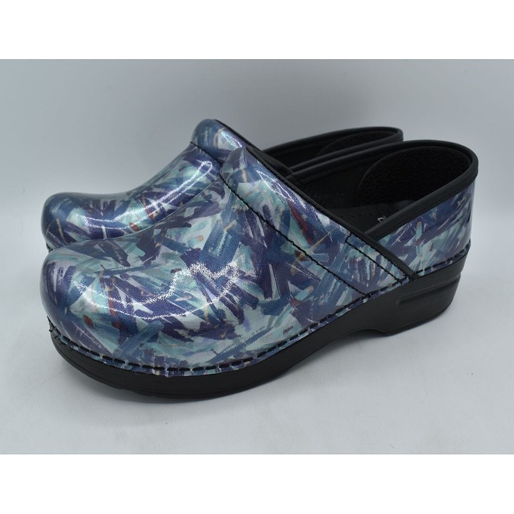 Dansko Women Sz EU 41 US 10.5-11 Patent Leather Painted Professional Clogs 20797