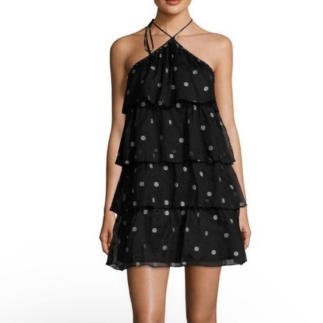 Intermix St. Roche Estrella Tiered beaded Halter Dress