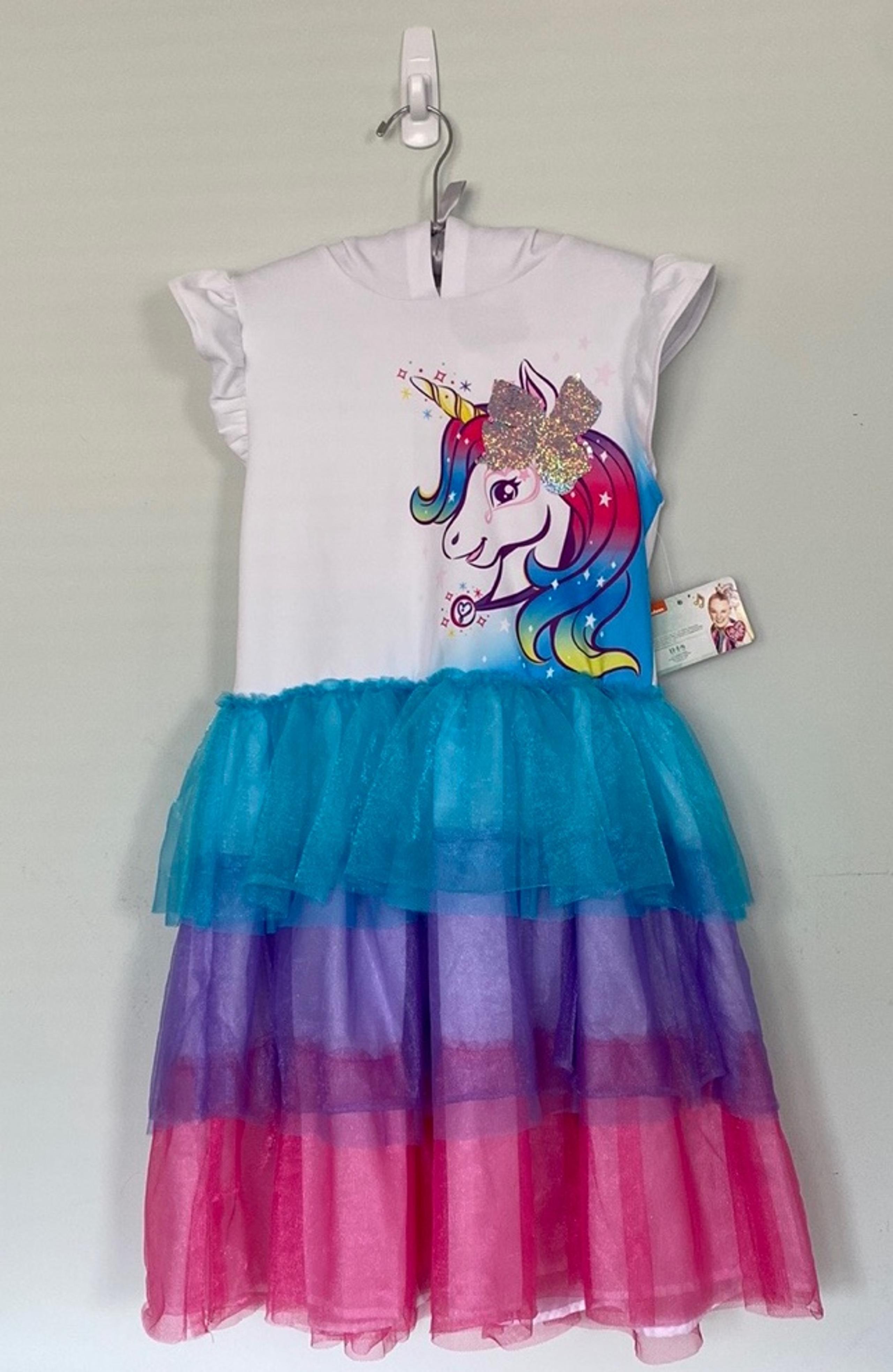 NWT Girls Nickelodeon JoJo Siwa Hoodie Unicorn Dress Sz XL (14-16)