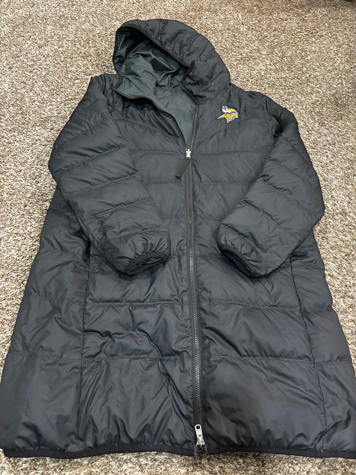 Minnesota Vikings Women's Nike Long Zip Puffer Jacket Winter Coat Black