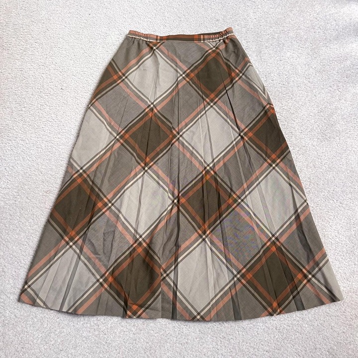 Vintage y2k tan plaid maxi skirt