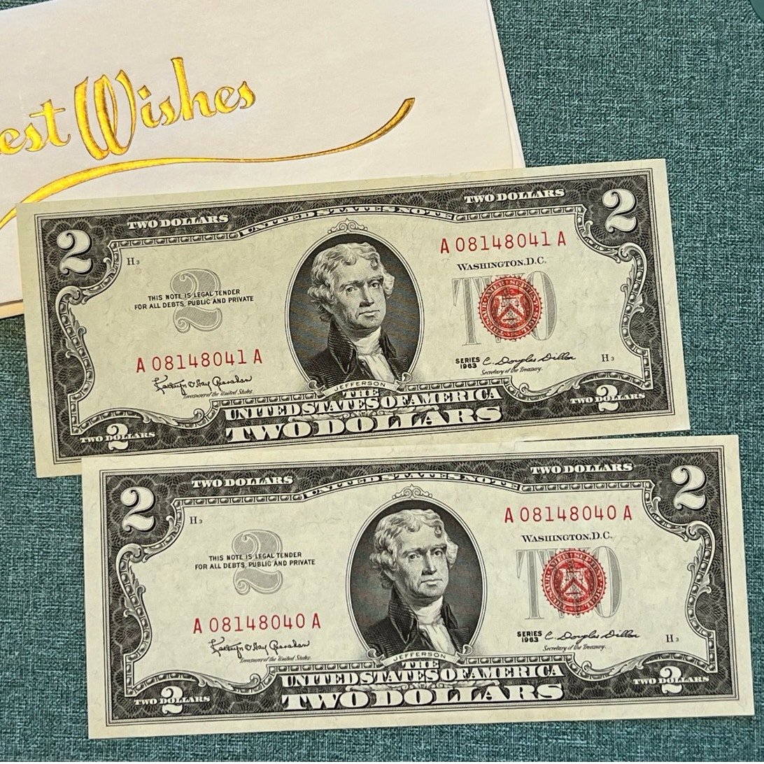 Vintage 1963 Red Seal 2 United States Notes – Pair in Pristine Condition