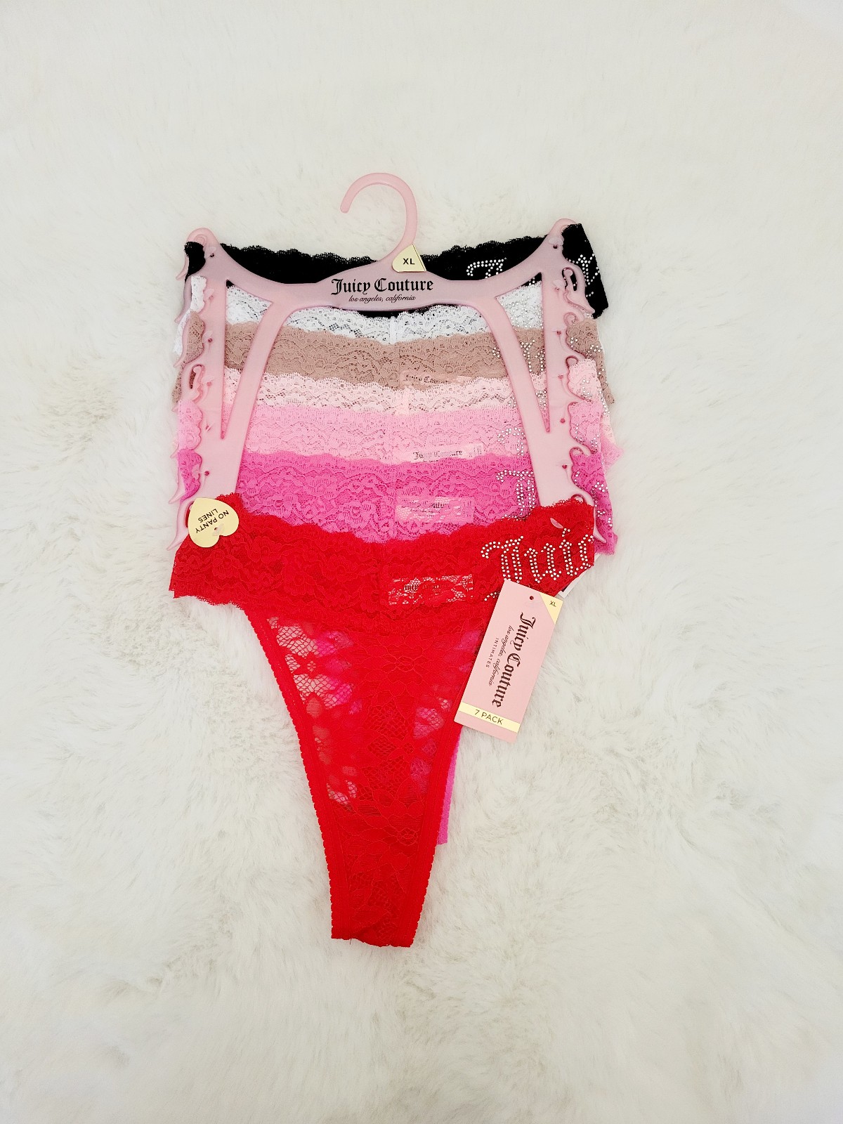 JUICY COUTURE BRAND NEW 7-PACK SEXY THONGS SIZE XL