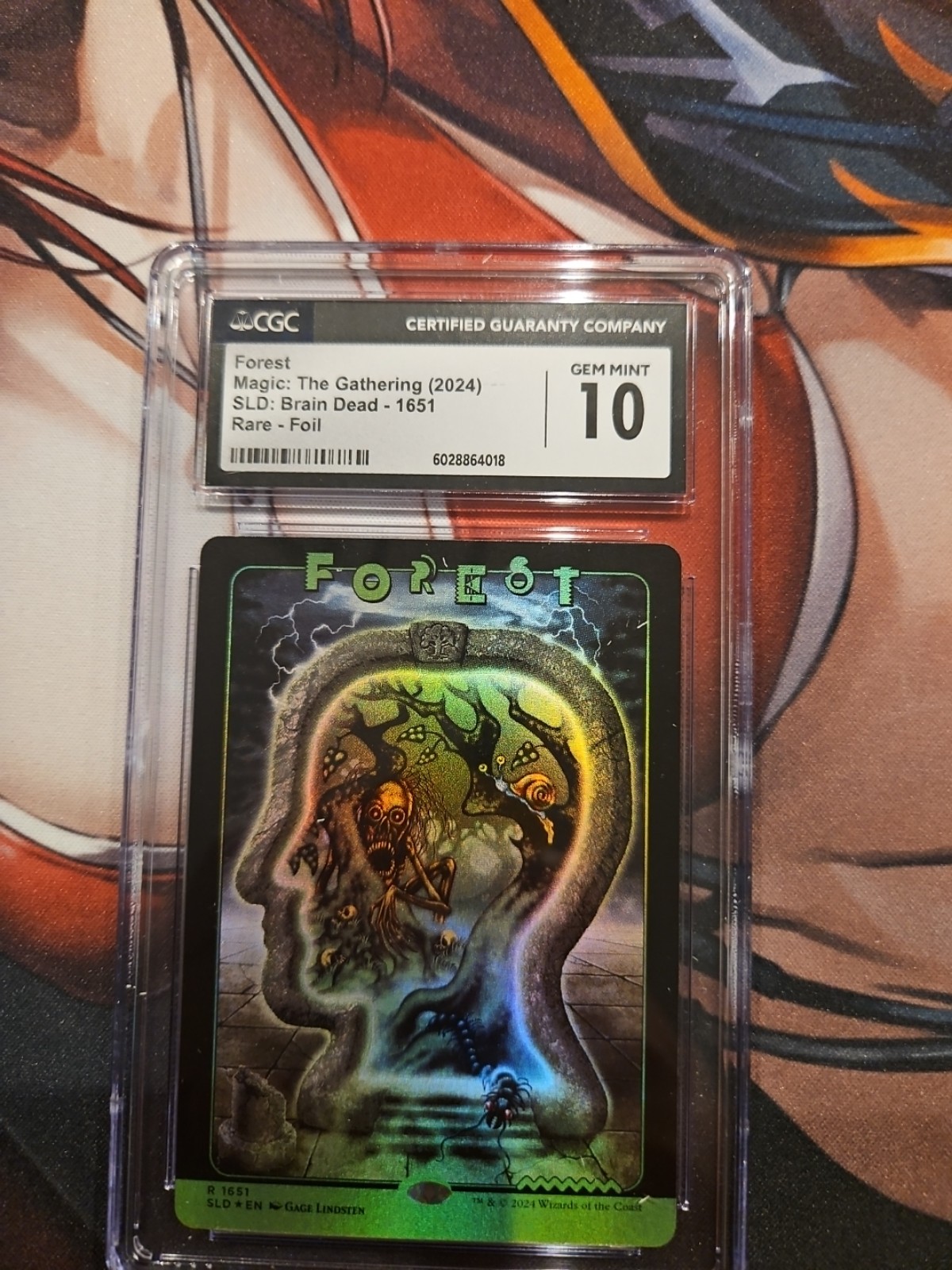 Brain Dead Mtg Forest Land Foil Cgc 10 secret lair