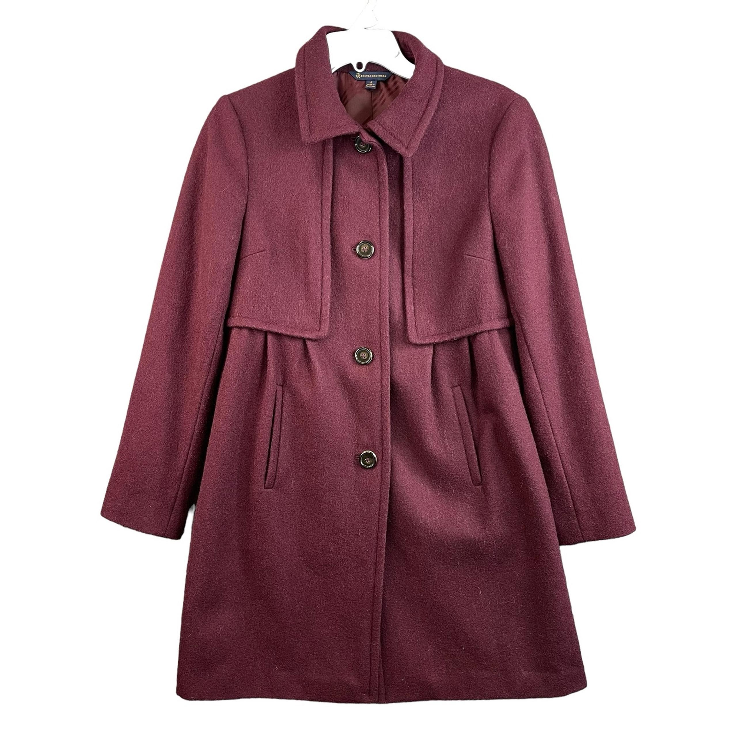 Brooks Brothers Women's Peacoat Size 8 Maroon