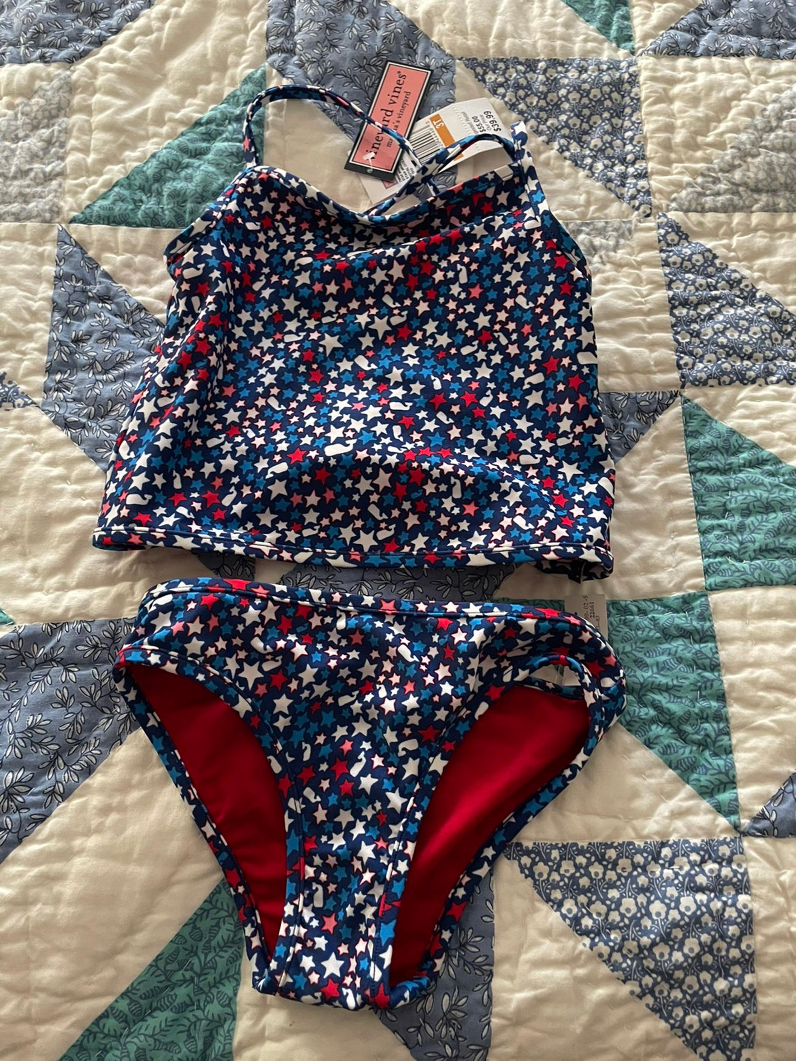 Toddler Girls size 3T two-piece vineyard vines swimsuit cross strap back brand-n