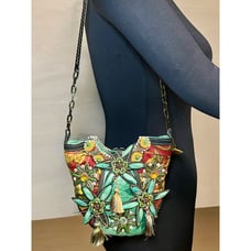 Vintage Mary Frances Beaded Floral Bucket Bag