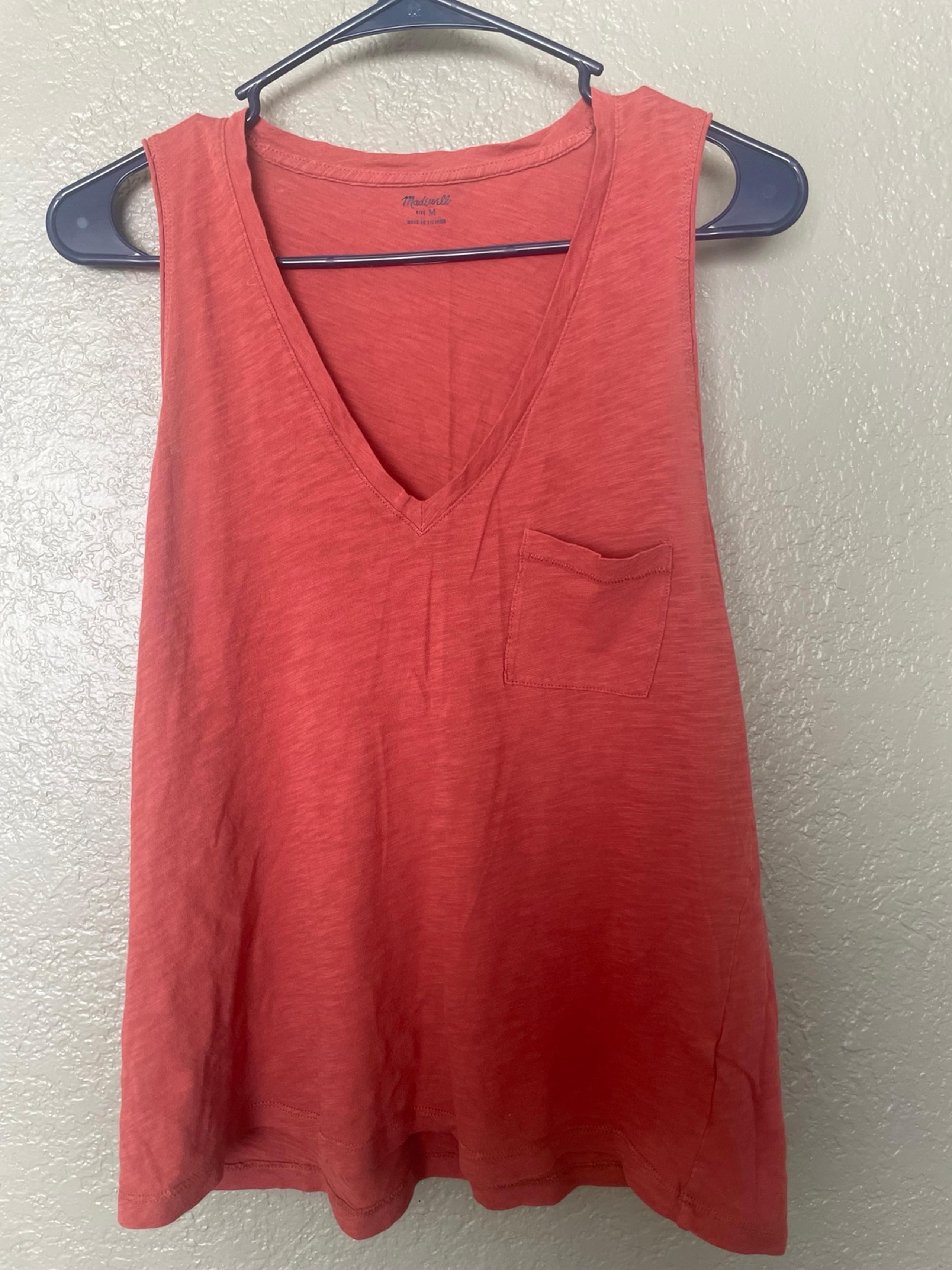 Madewell lightweight orange tank top size medium