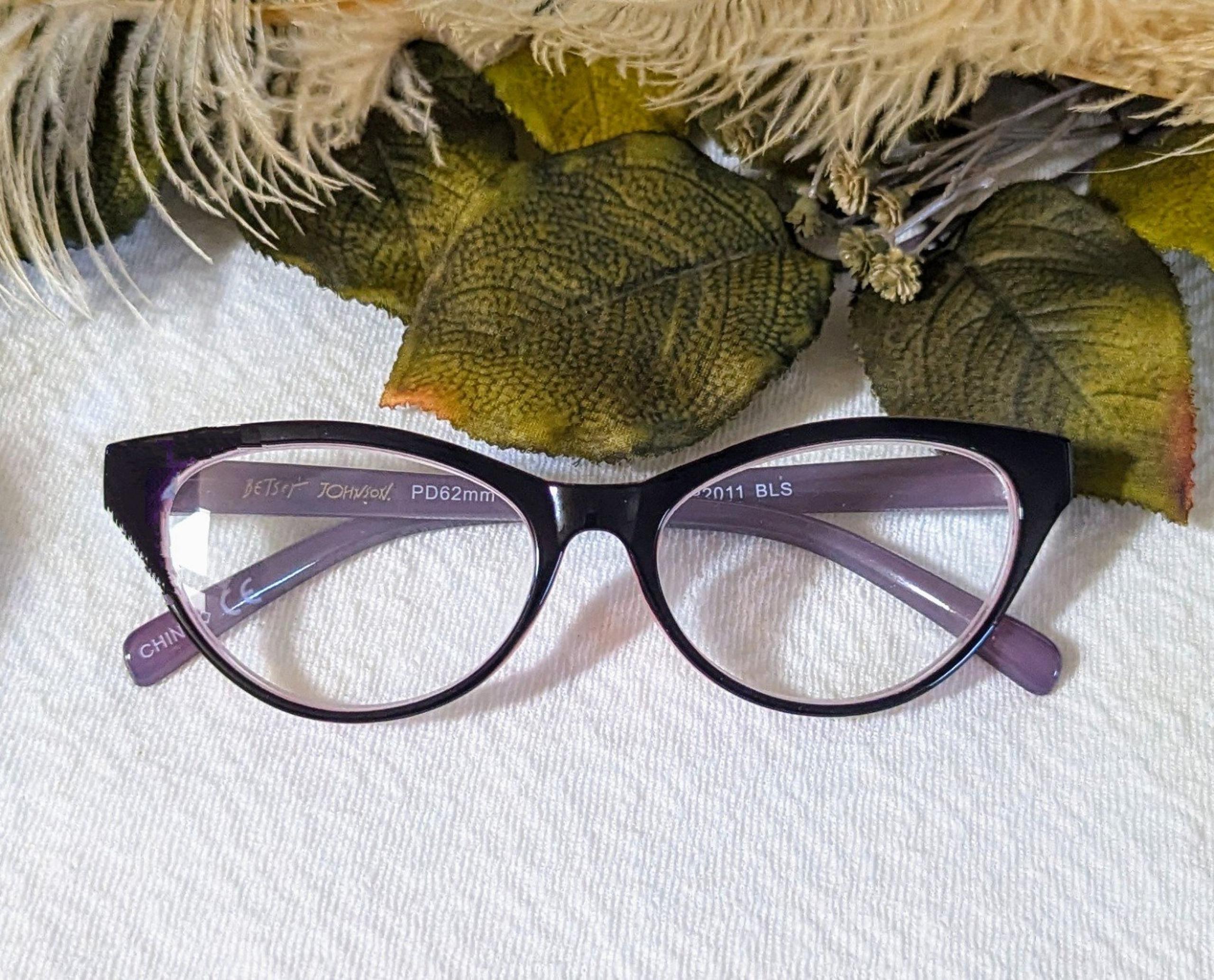 Betsey Johnson Mauve Plum Cat Eye Reading Glasses 2.5+