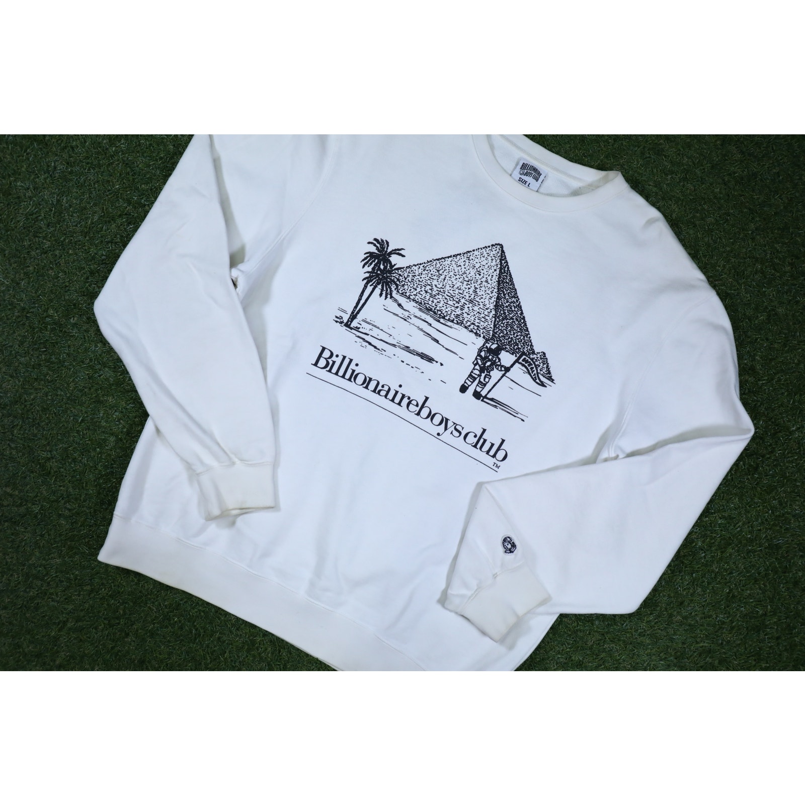 Billionaire Boys Club BBC Pyramid Crewneck Sweater White Size Large