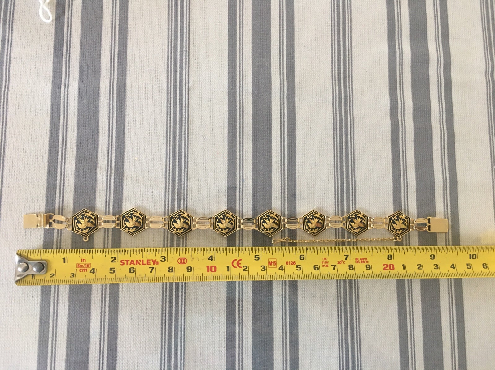 Vintage Damascene Bird Bracelet