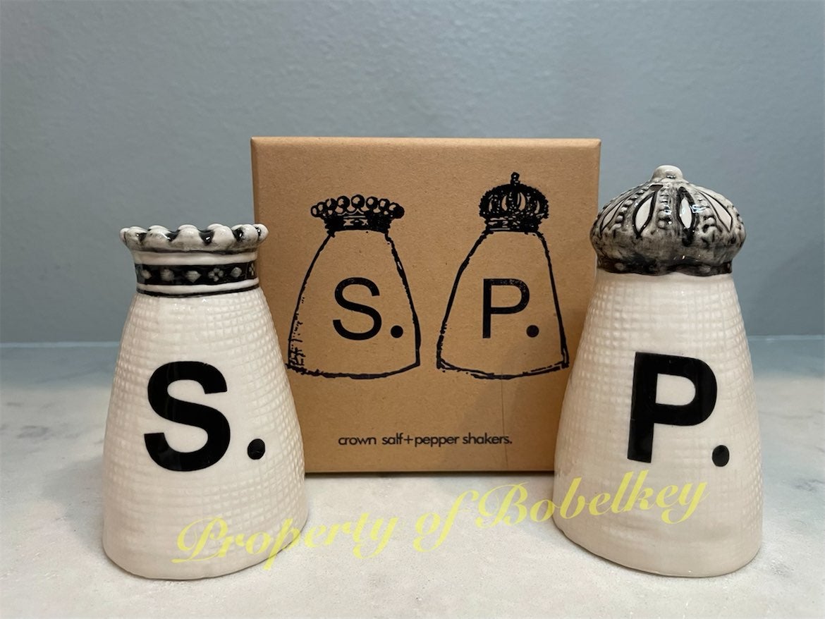 Rae Dunn Crown boutique Salt and Pepper