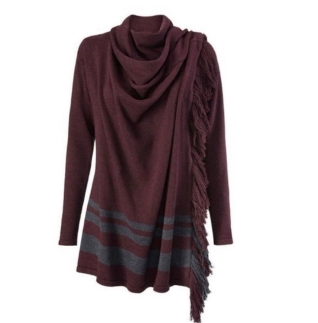 cowl neck wrap cardigan