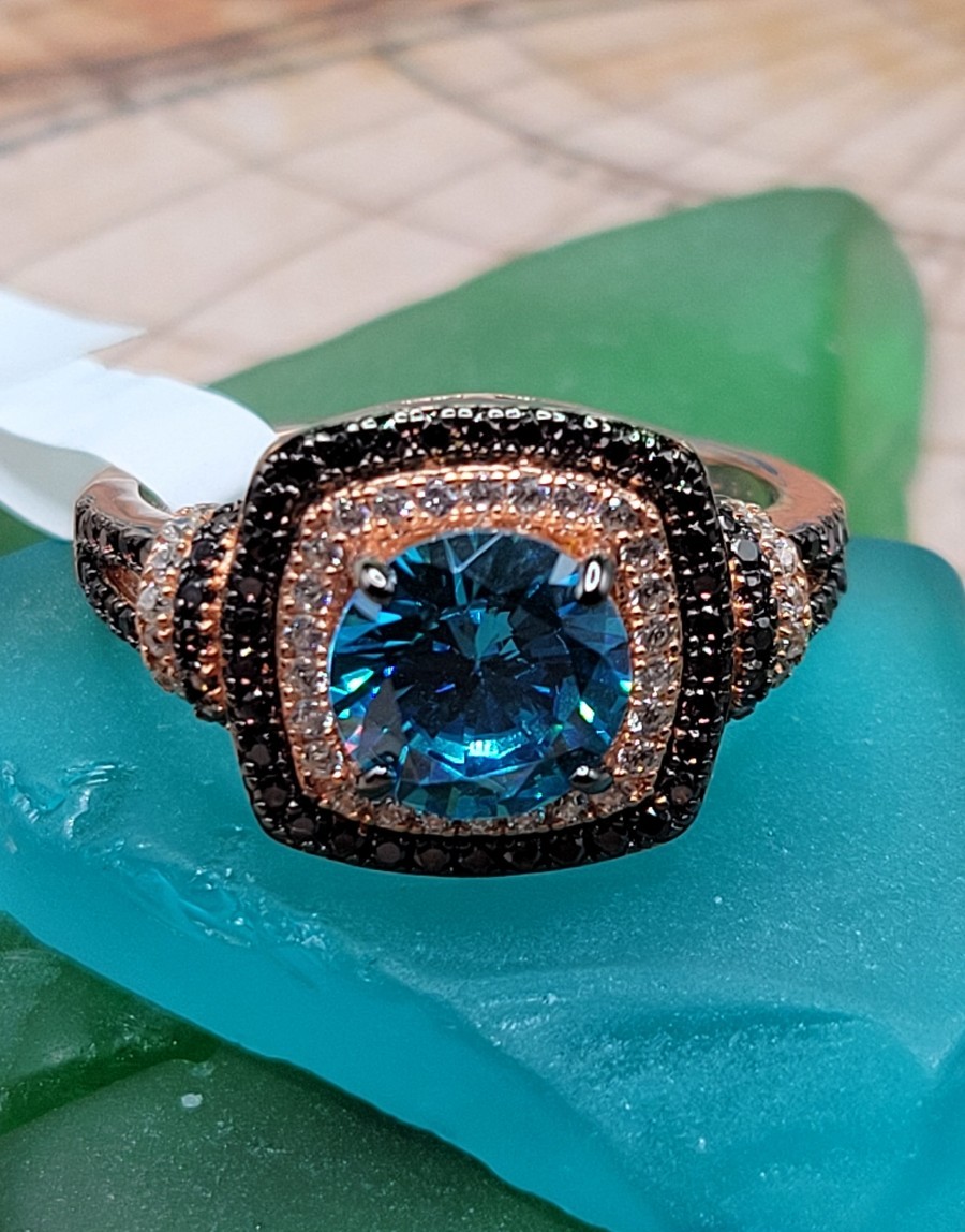 Bella Luce CZ 18K Rose Gold over SS Ring
