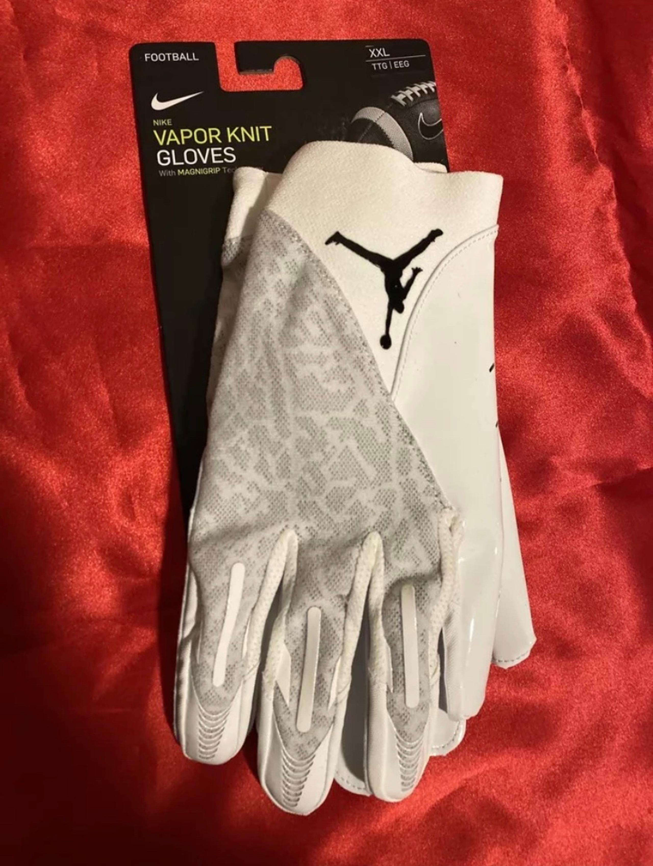 Nike Jordan Vapor Knit 4.0 Football Gloves White Black Gray DM0050-102 Mens XXL