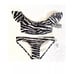 Vince Camuto Zebra Print, Off The Shoulders Ruffled Straps Small Retro Bikini