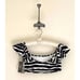 Vince Camuto Zebra Print, Off The Shoulders Ruffled Straps Small Retro Bikini