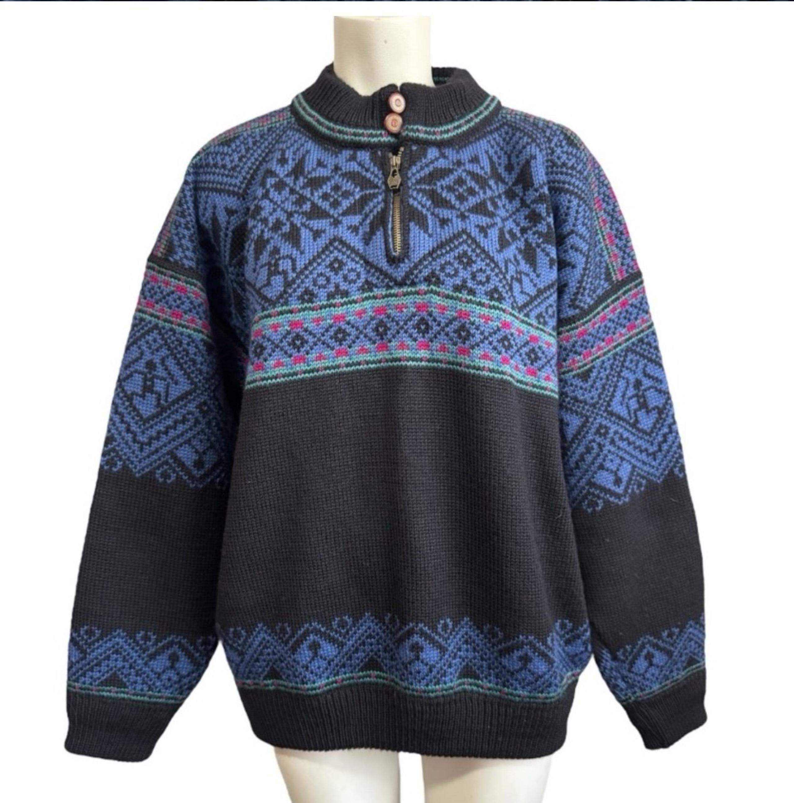 Vintage DALE OF NORWAY 1995 Thunder Bay 1/4 zip pullover sweater mens medium