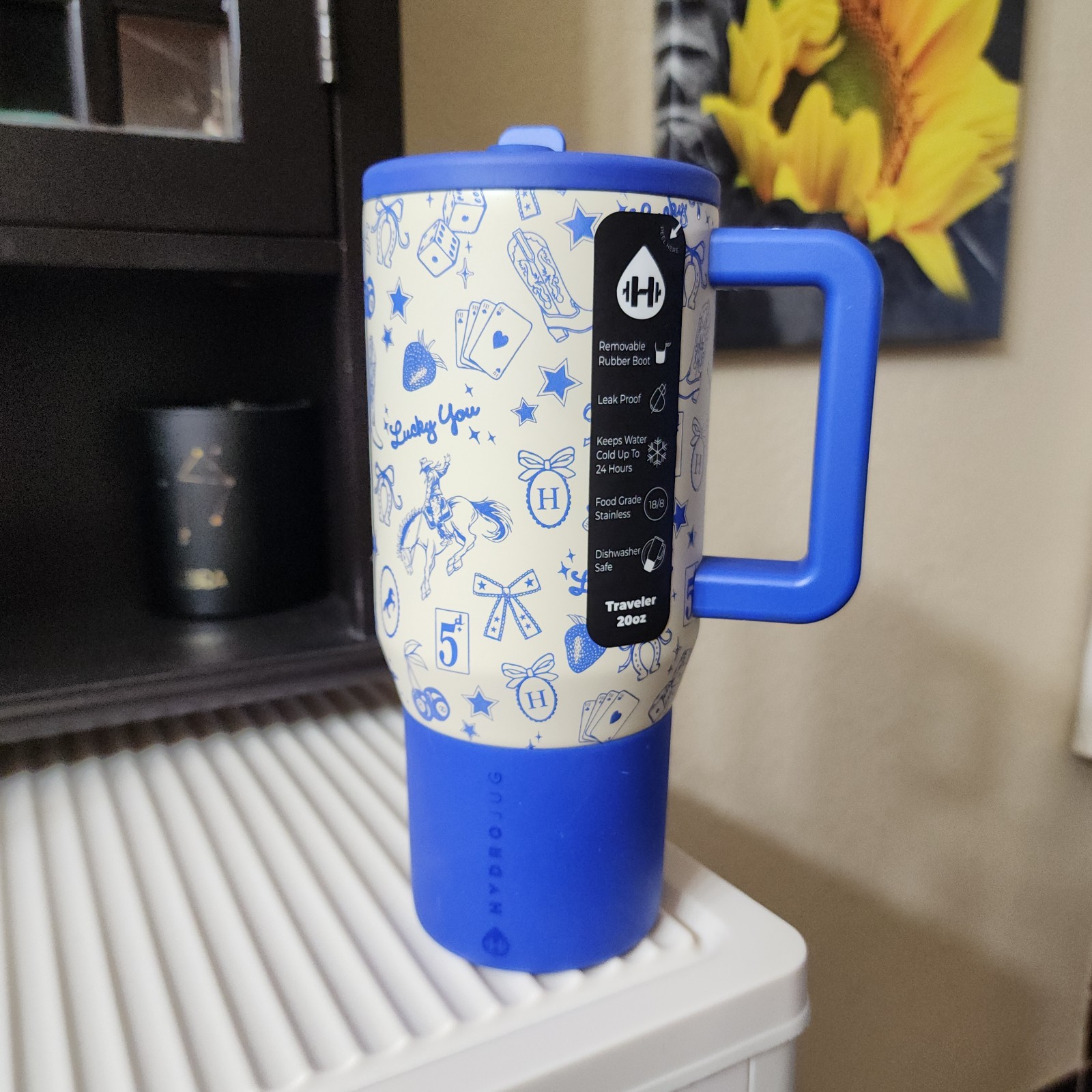 NWT Hydrojug BLUE WESTERN CHARM 20oz Traveler Limited Edition