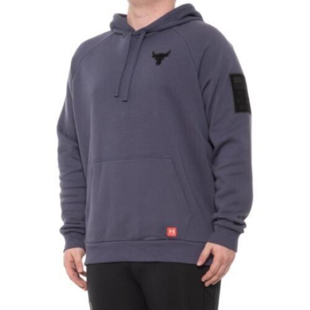 Under Armour Project Rock Rival Fleece Veterans Day Hoodie Mens Size XL New