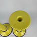 Two Andrea by Sadek Candle Stick Holder Pair Vintage Yellow Swirl Spiral
