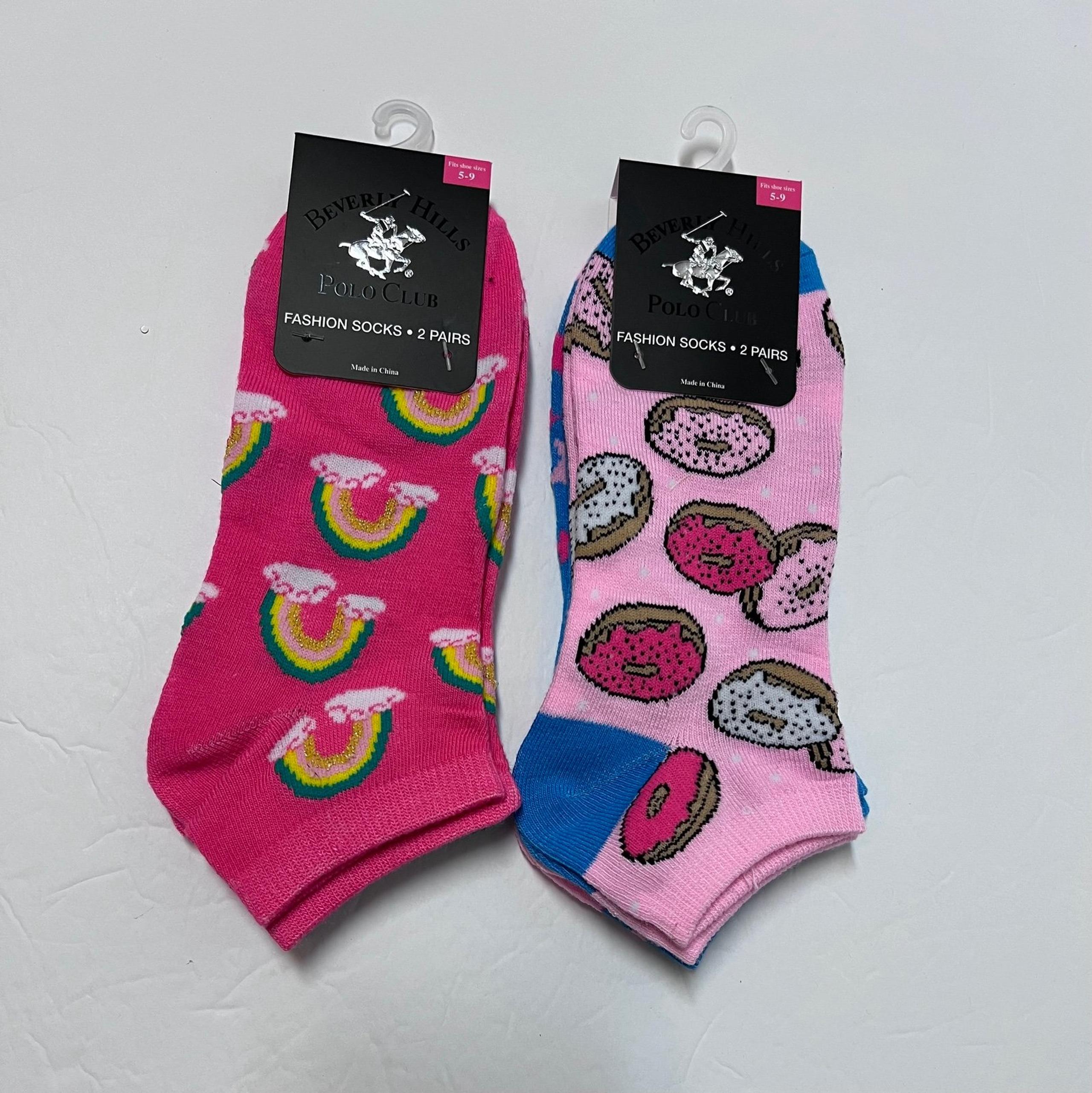 4 Pairs Beverly Hills Polo Club Women's Low Cut Ankle Fashion Socks