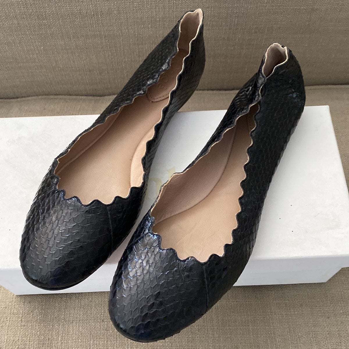 Chloe snakeskin flats