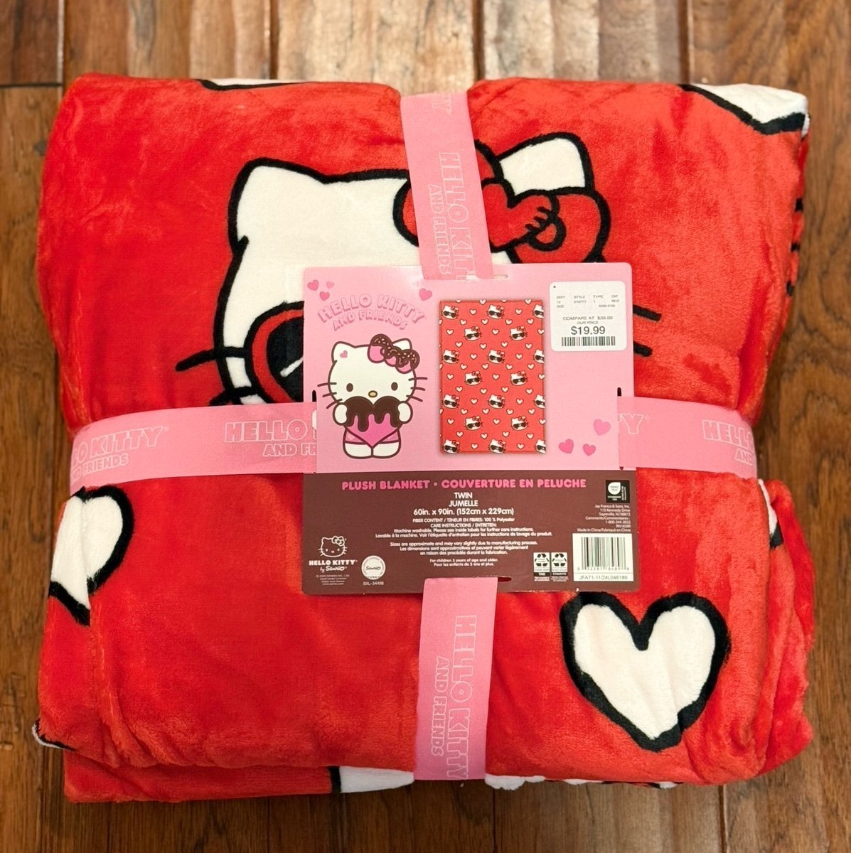 Hello Kitty Red Sunglasses Valentines Blanket Twin