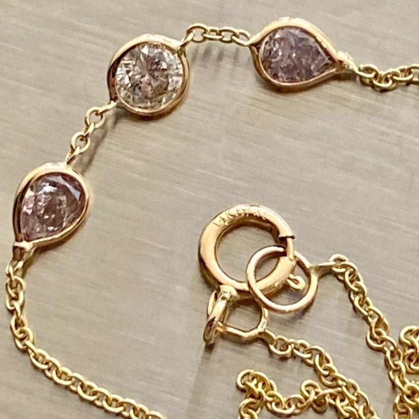 Rare Pink Diamond 14k Gold Bracelet