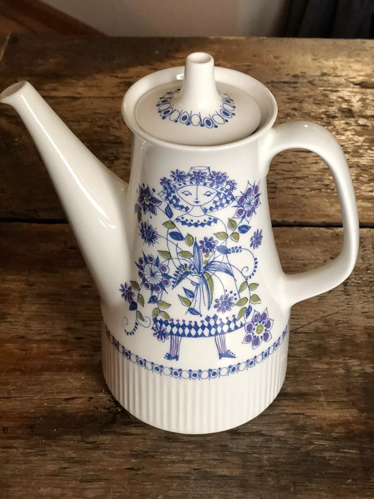 Vintage Figgjo Flint Turi Design Lotte Norway Teapot Norwegian MCM Retro Floral