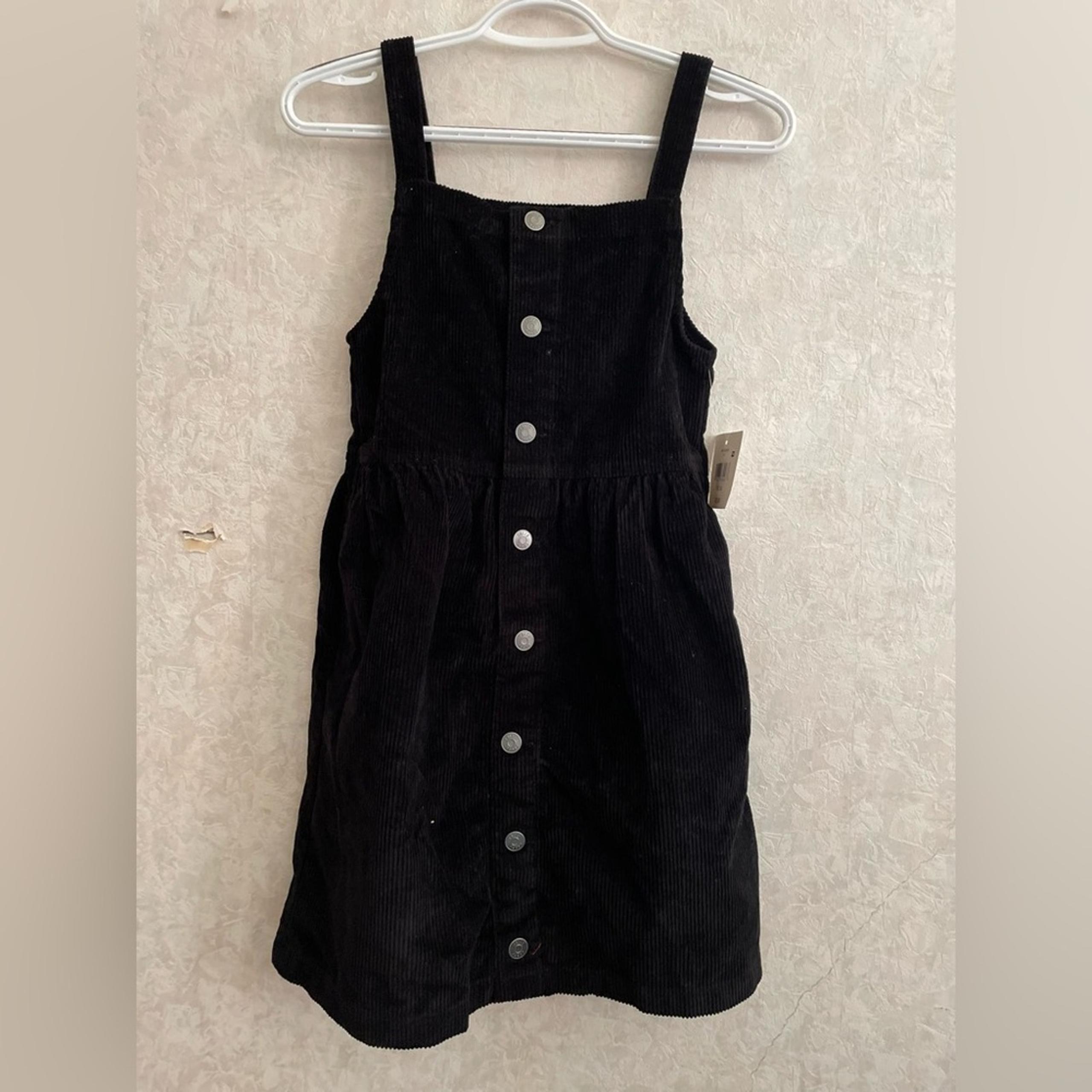 Falls Creek girls large 10-12 black sleeveless corduroy jumper dress NWT