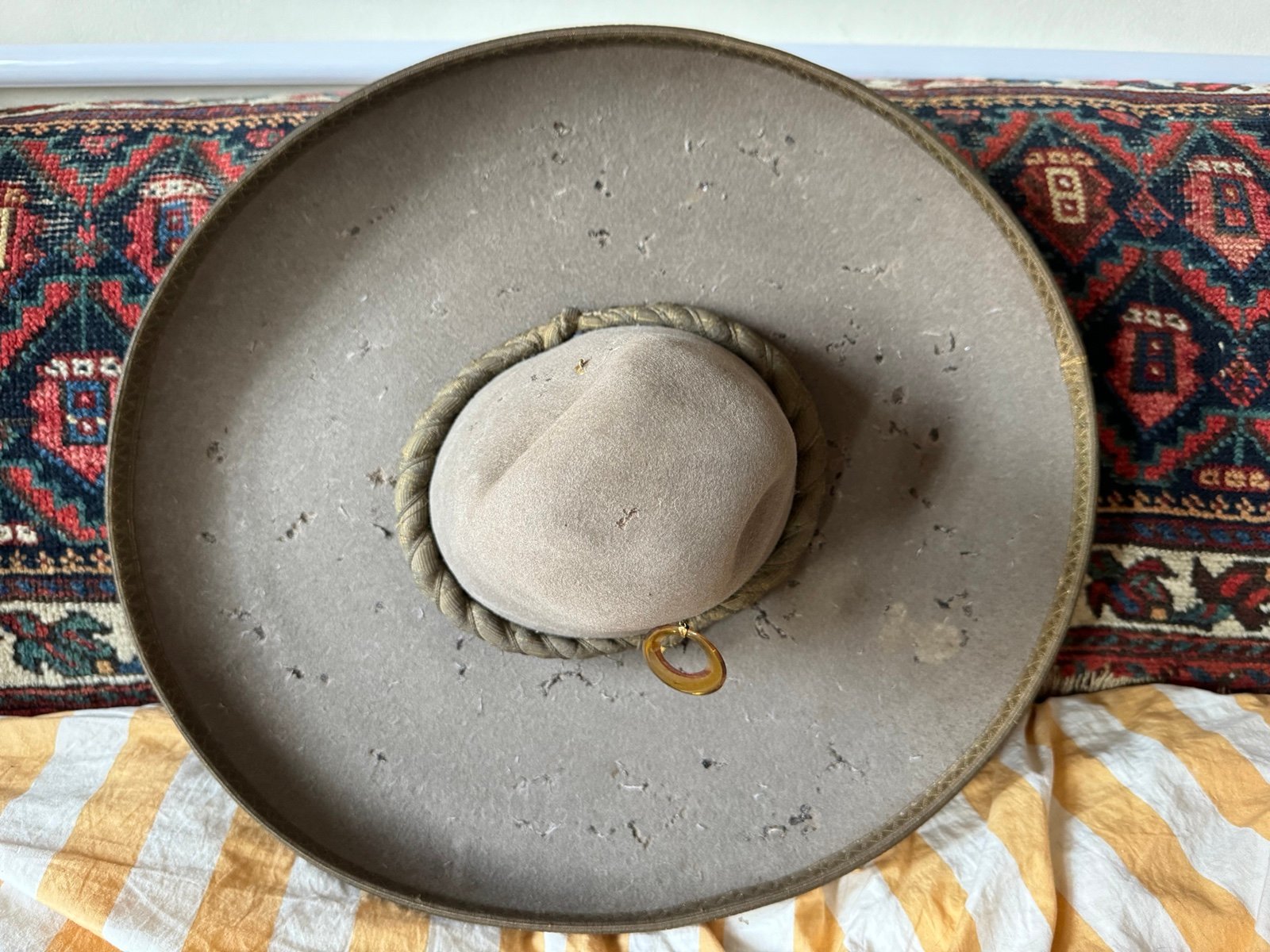 DAMAGED Vintage 7 1/8 E. Torres O Mexican Sombrero Made in America