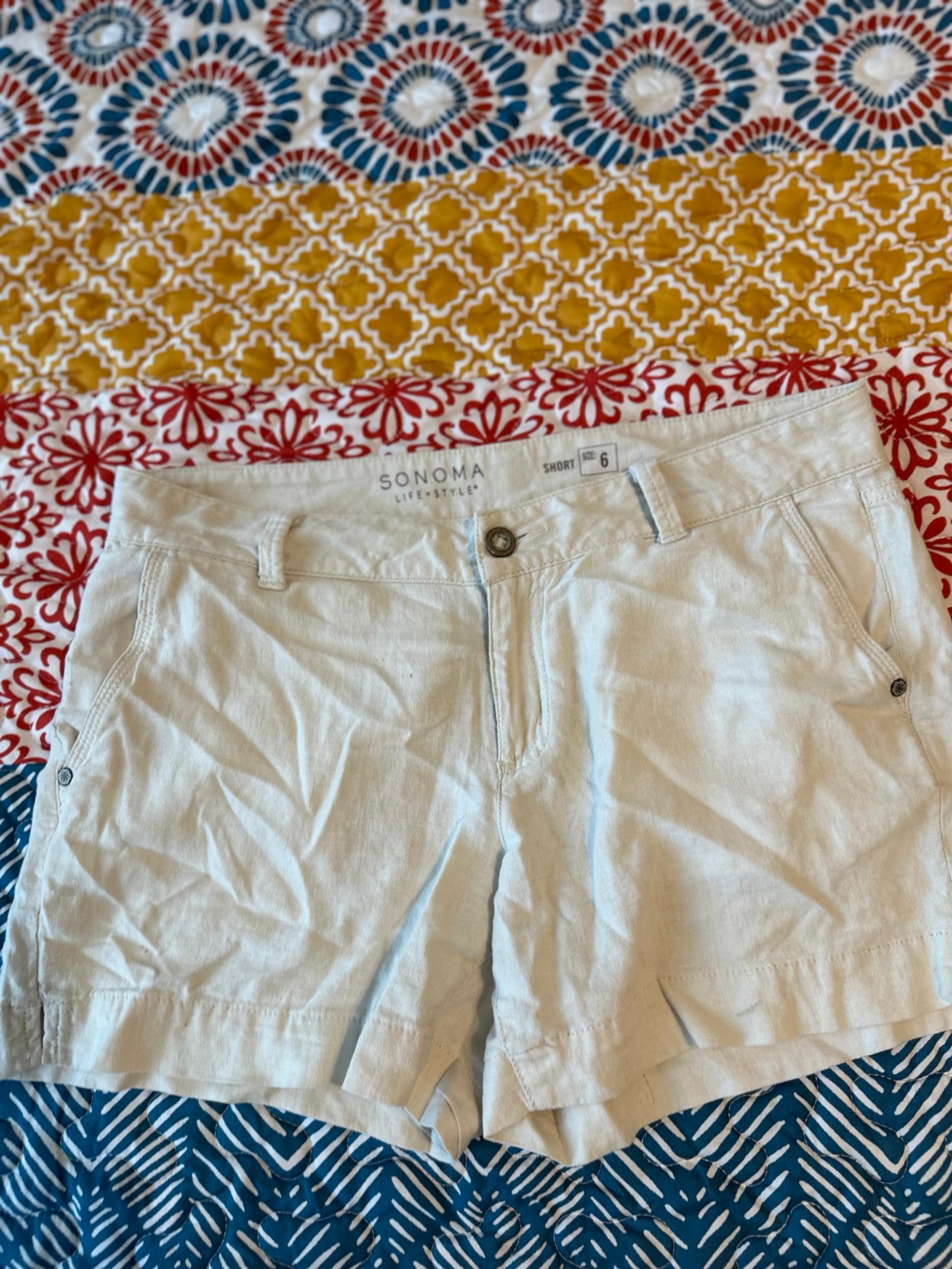SONOMA WOMEN CASUAL LOUNGE BEIGE SHORTS CHINO SMALL S 6