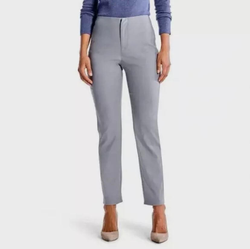 NWT NIC+ZOE WONDERSTRETCH STRAIGHT LEG PANTS Women's Size 14 MOONWALK GREY