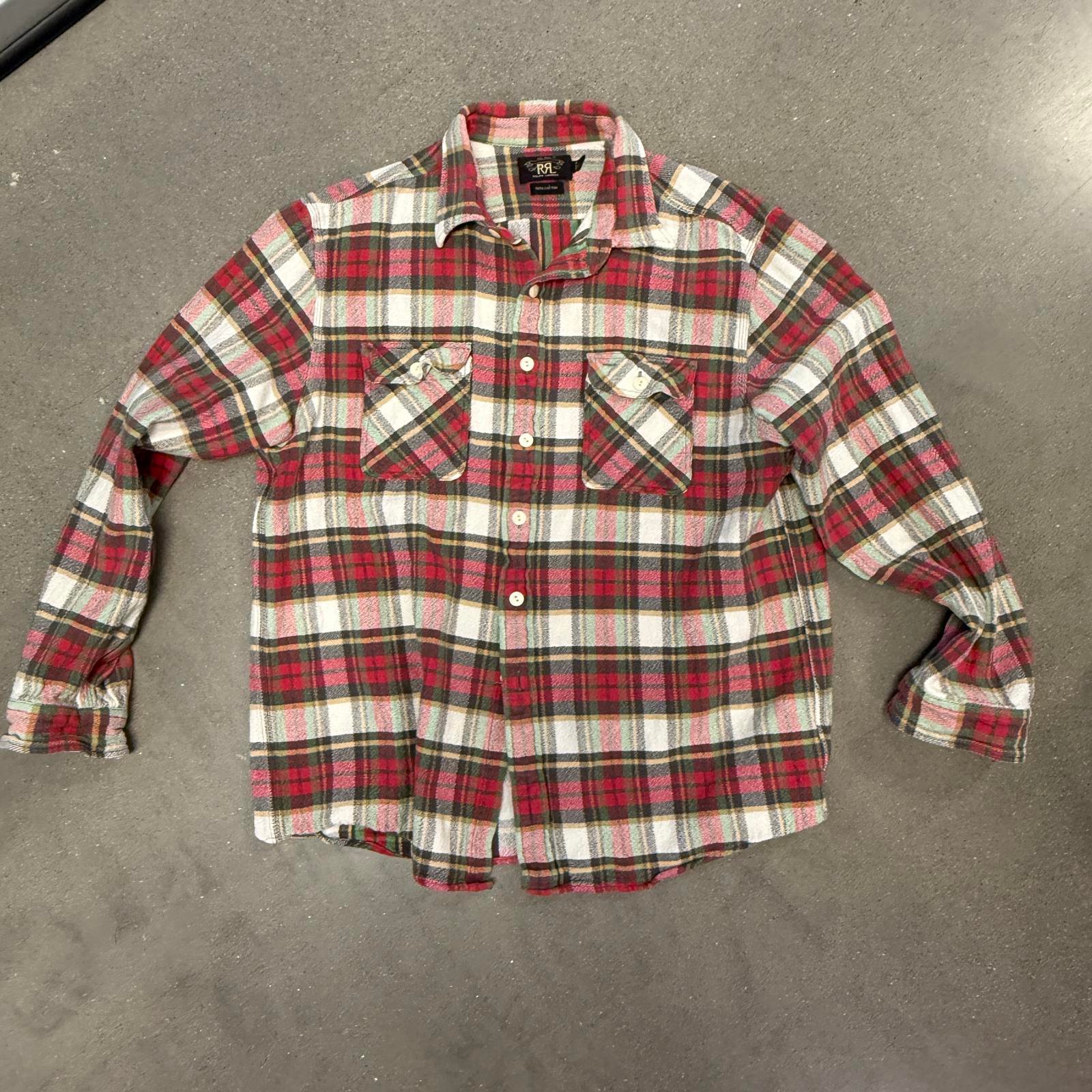 RRL Ralph Lauren Plaid 100% Cotton Flannel XXL Double RL Vtg