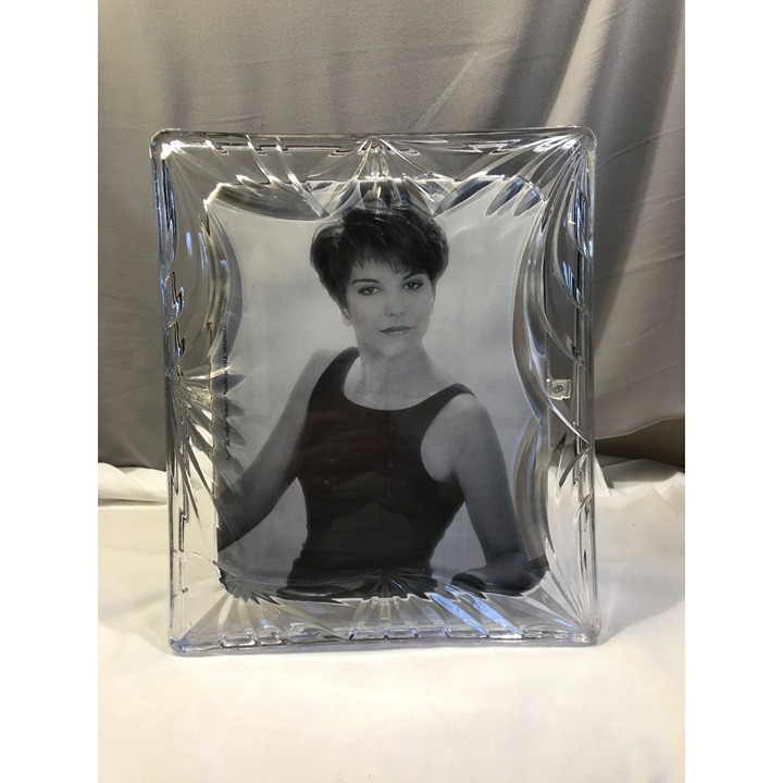 Crystal frame, Fifth Avenue Crystal Japan frame, vintage clear glass crystal