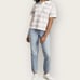 Everlane Retro Jersey Striped Polo Shirt | Small | White Purple Boxy Oversized