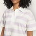 Everlane Retro Jersey Striped Polo Shirt | Small | White Purple Boxy Oversized
