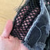 Furst Of A Kind - Distressed High Waist Shorts in Black Denim & Black Mesh Panel