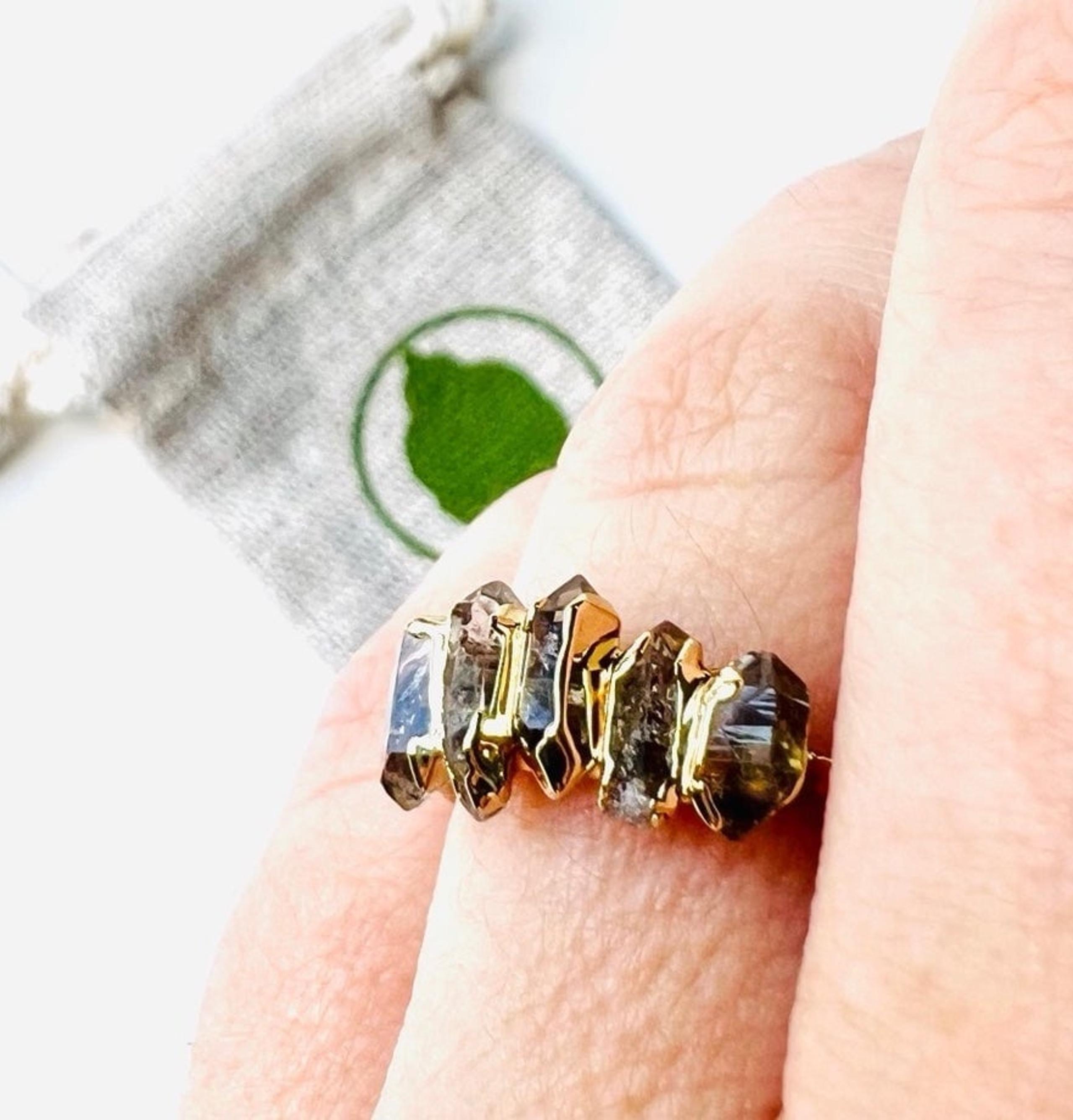 Herkimer Diamond 24K Gold Ring