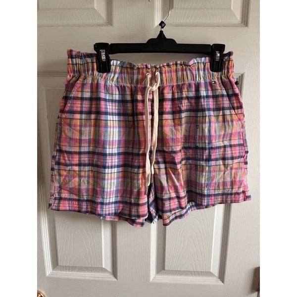 Tommy Hilfiger Women's Preppy Plaid Cotton Shorts Size-Medium