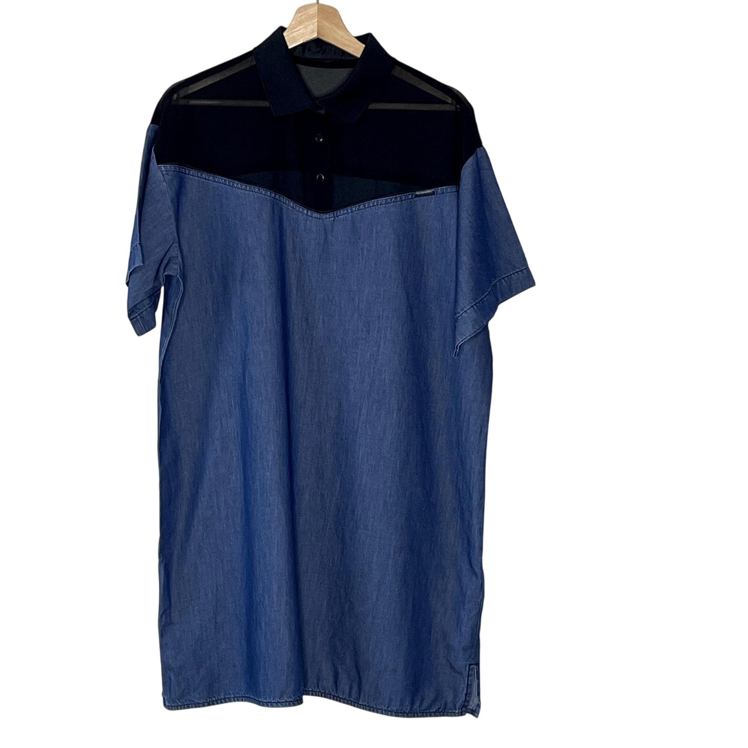 DIESEL DE-MONIGUE  DENIM  SHORT SLEEVE  SHIRT  DRESS SIZE M