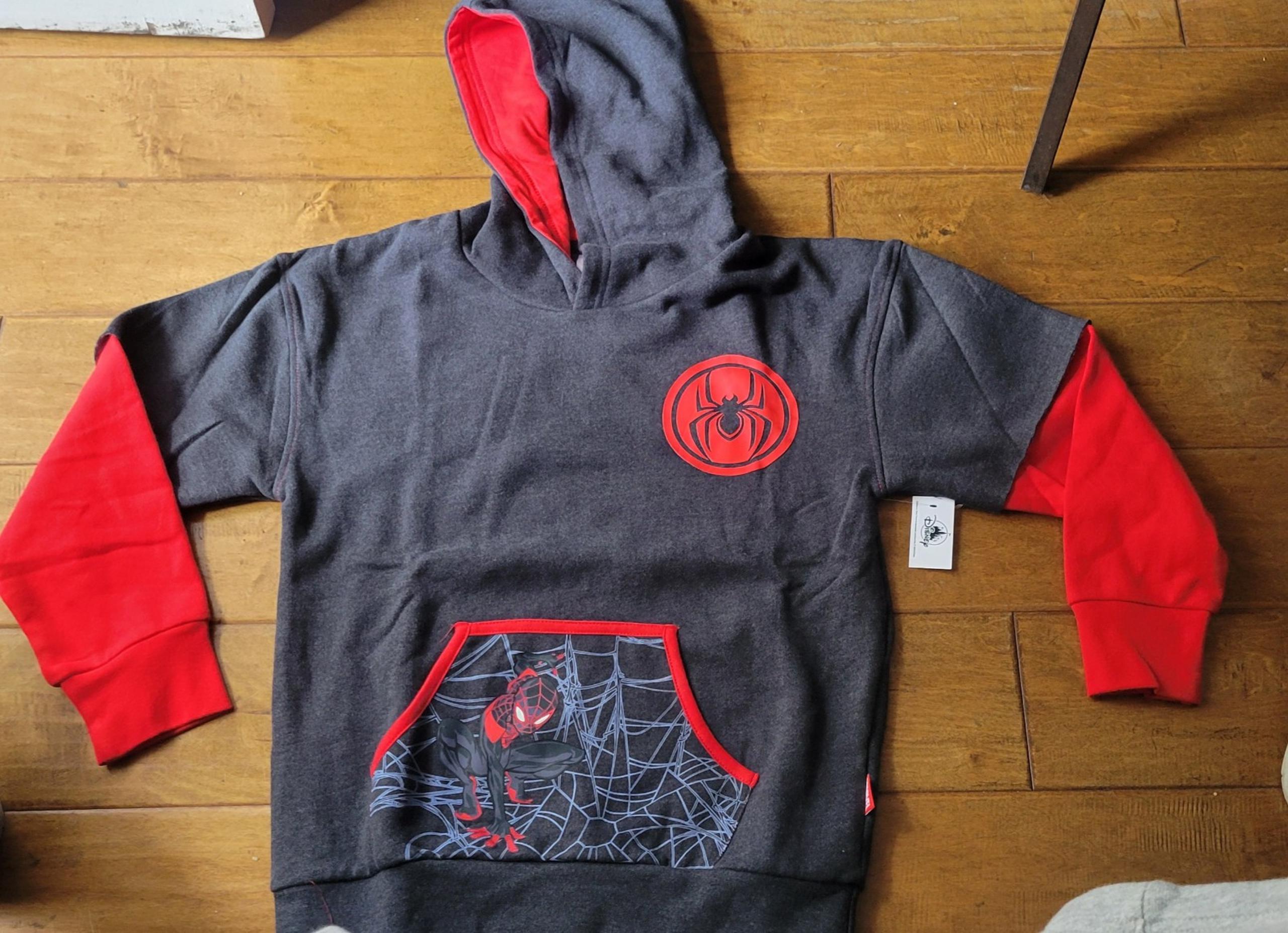 Marvel Spiderman Hoodie Boys Size 9/10 Spiderverse Sweatshirt Pullover NwT