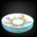 Wedgwood Prairie Flowers Saucers Only SET of 4 Colorful Hand Painted Porcelain